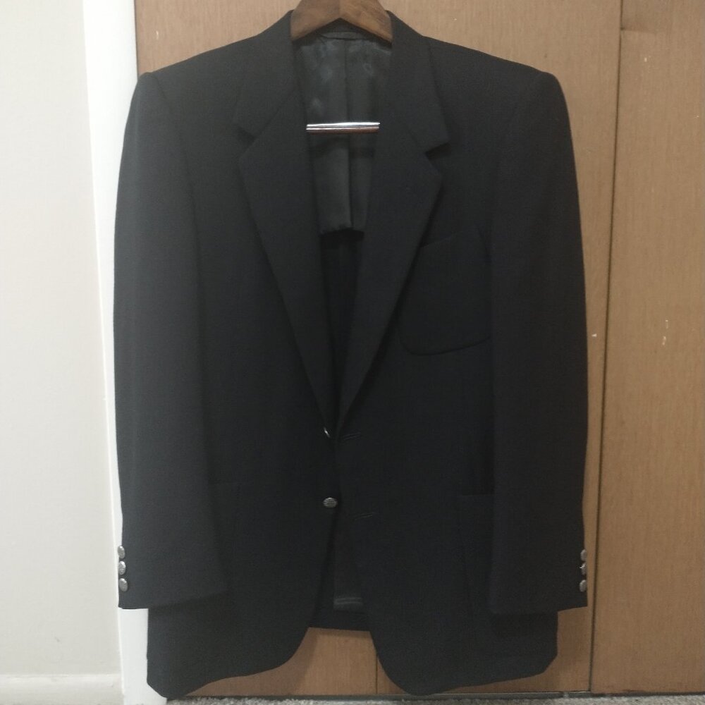 Hickey Freeman 42R Navy Blue Mohair / Wool Blend Blazer Sport Coat